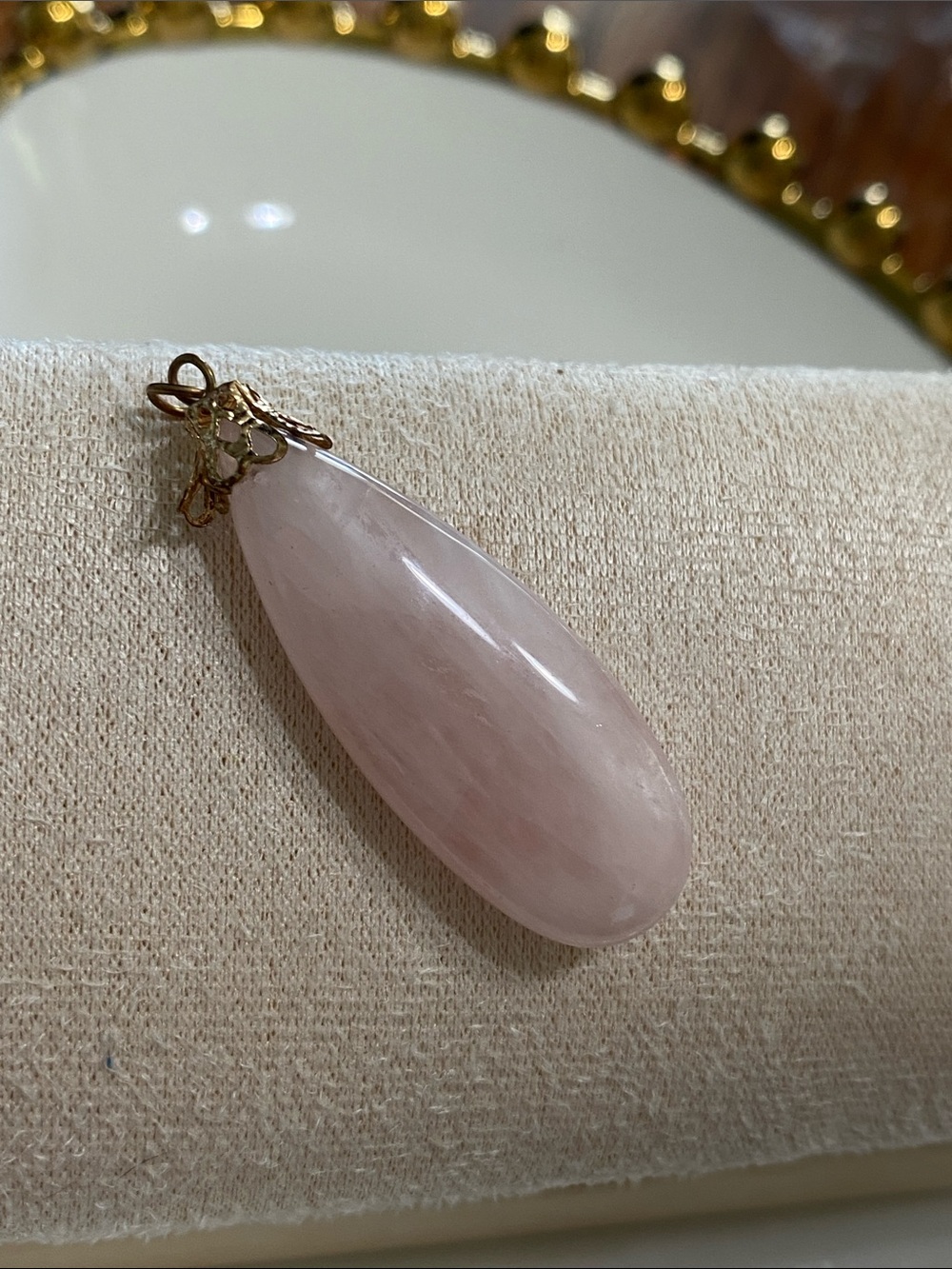 Rose Quartz Teardrop Pendant